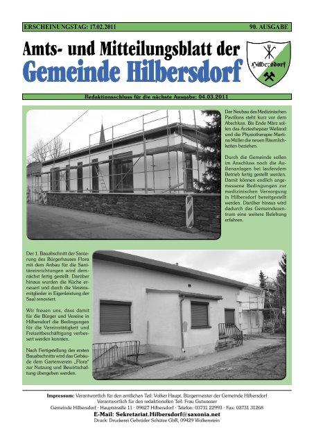 ERSCHEINUNGSTAG: 17.02.2011 90. AUSGABE - Hilbersdorf