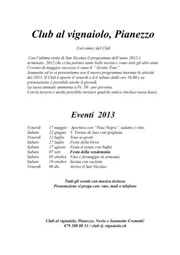 Club al vignaiolo, Pianezzo - Cantina la collina, Pianezzo