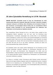 20 Jahre Zytostatika Herstellung im LK Wr. Neustadt