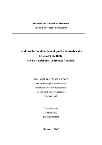 Strukturelle, funktionelle und genetische Analyse der LEW/Ztm-ci2 ...