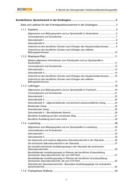 Teil 2 - Interregionale Arbeitsmarktbeobachtungsstelle (IBA)