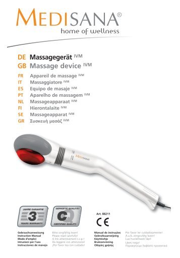 DE Massagegerät IVM GB Massage device IVM - Medisana
