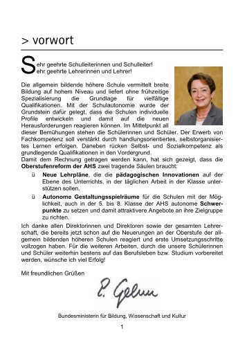 Lehrplan AHS-Oberstufe neu (Broschüre) - Gemeinsam lernen