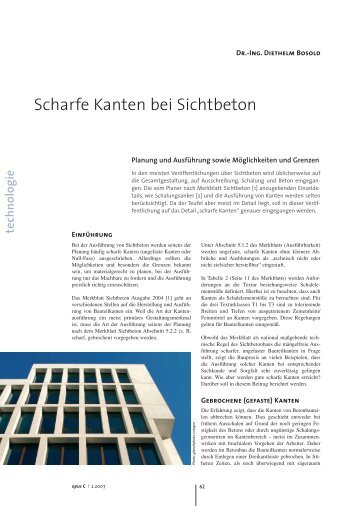 Scharfe Kanten bei Sichtbeton - Beton.org