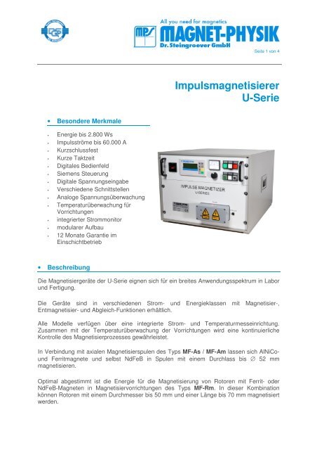 PDF-Datenblatt - MAGNET-PHYSIK Dr. Steingroever GmbH