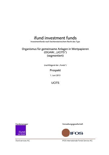 ifund investment funds - IFOS Internationale Fonds Service AG