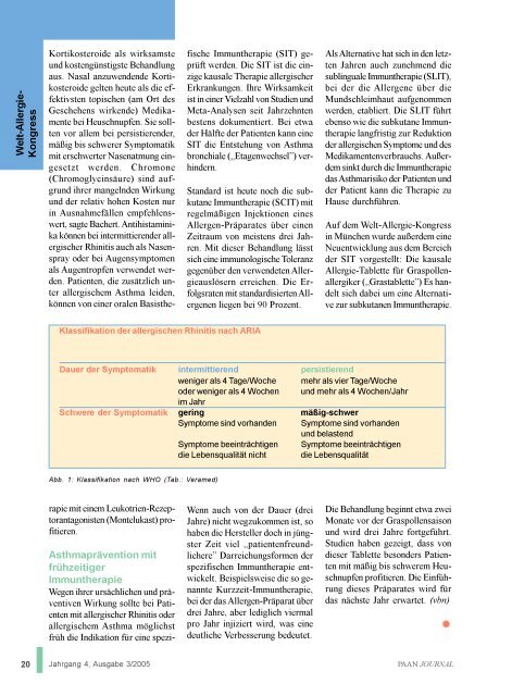 journal - PAAN Bundesverband - Patientenorganisationen, Allergie