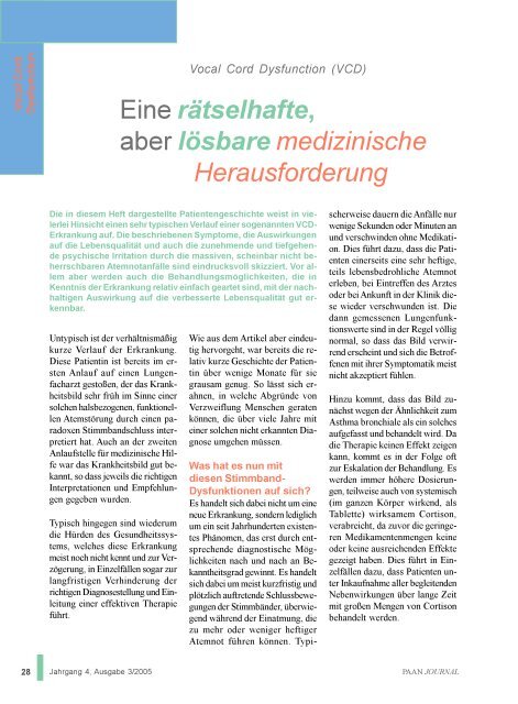 journal - PAAN Bundesverband - Patientenorganisationen, Allergie