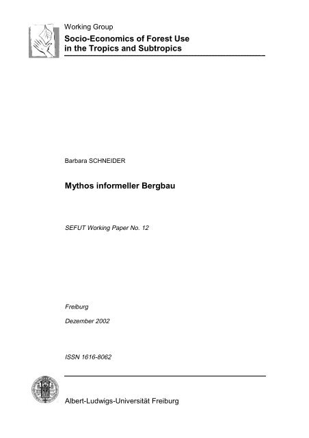 Mythos informeller Bergbau - SEFUT Working Group, Socio ...