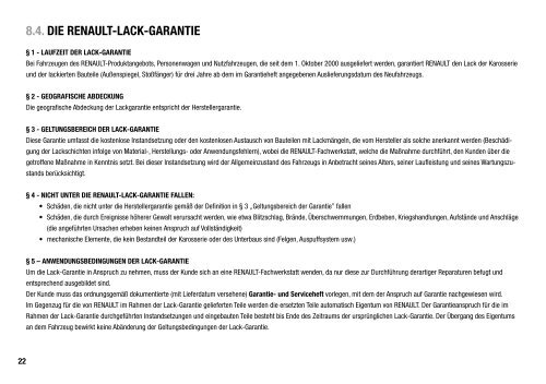 Garantie- und Serviceheft - Renault