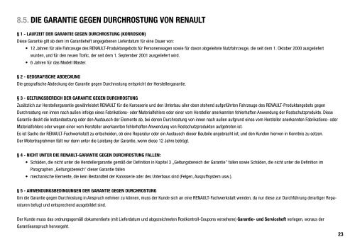 Garantie- und Serviceheft - Renault