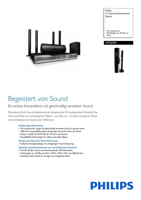 Leaflet HTS5590_12 Released Germany (German) High ... - Philips