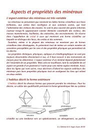 Aspect et propriétés des minéraux