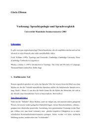 Vorlesung: Sprachtypologie und Sprachvergleich - Institut für ...