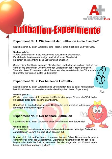 Luftballon Experimente (PDF) - A-plus