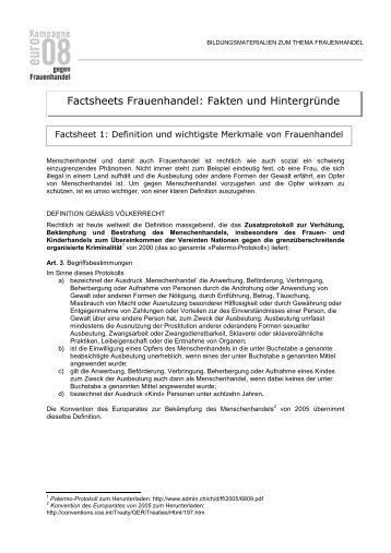 Factsheets Frauenhandel: Fakten und Hintergründe - Kampagne ...