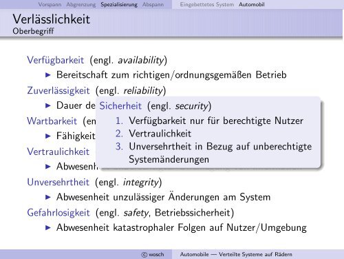 Automobile --- Verteilte Systeme auf Rädern - Friedrich-Alexander ...