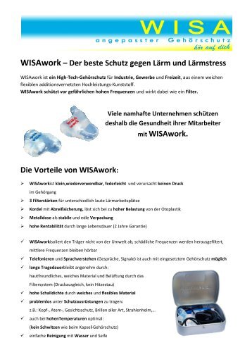 WISAwork – Der beste Schutz ge Die Vorteile von WISAwork Der ...