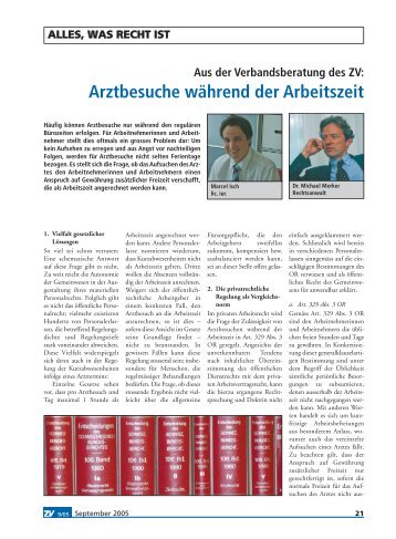 Arztbesuche während der Arbeitszeit