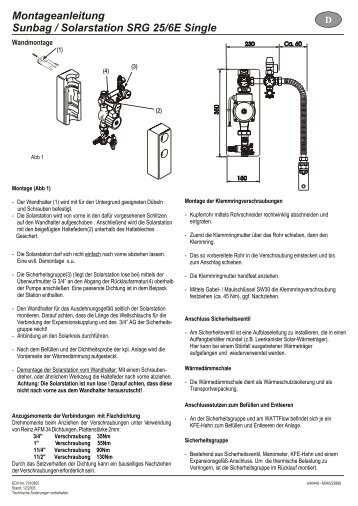 Montageanleitung Sunbag / Solarstation SRG 25/6E ... - Austria Email