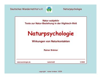 Naturpsychologie - Wanderforschung.de