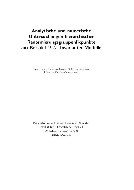 Johannes Göttker-Schnetmann - Institut für Theoretische Physik ...