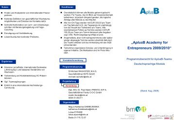 „AplusB Academy for Entrepreneurs 2009/2010“