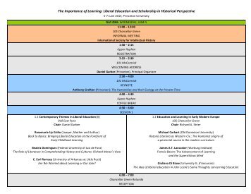 Liberal Education and Scholarship in Historical Perspective