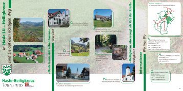 Prospekt von Hasle-Heiligkreuz Tourismus als PDF (613 KB)