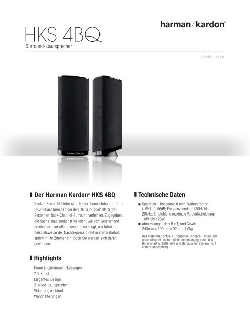 HKS 4BQ - Harman Kardon