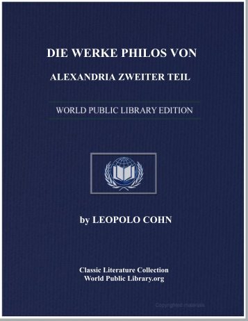 die werke philos von alexandria zweiter teil - World eBook Library