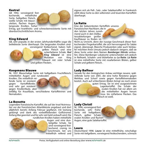 Kartoffeln 2013 - Gärtnerei Naturwuchs Online