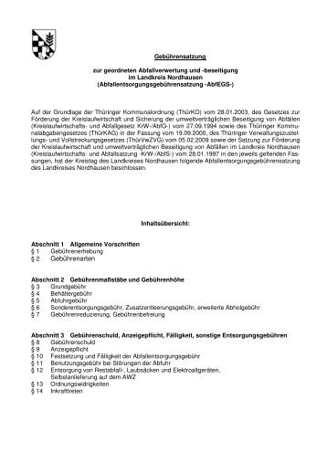 Satzung 1 - Landratsamt Nordhausen