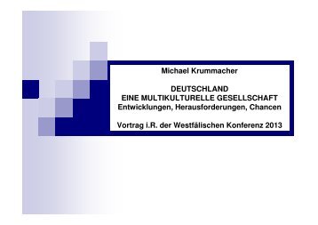 Michael Krummacher DEUTSCHLAND EINE MULTIKULTURELLE ...