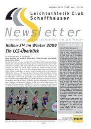 LCS Newsletter 04 2009 - Leichtathletik Club Schaffhausen