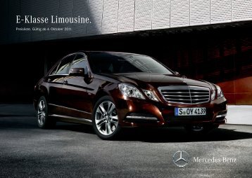 Preisliste Mercedes-Benz E-Klasse Limousine W212 vom 04.10.2011.