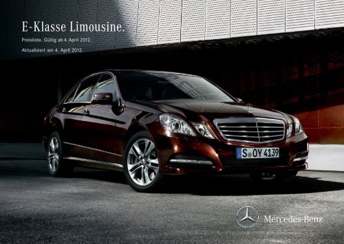 Preisliste Mercedes Benz E Klasse Limousine W212 Vom 04 04 2012