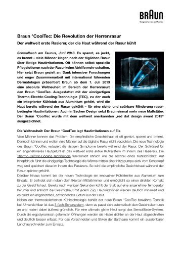 Braun °CoolTec Pressemitteilung (Juni 2013) (PDF)