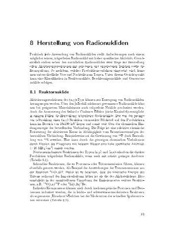 8 Herstellung von Radionukliden