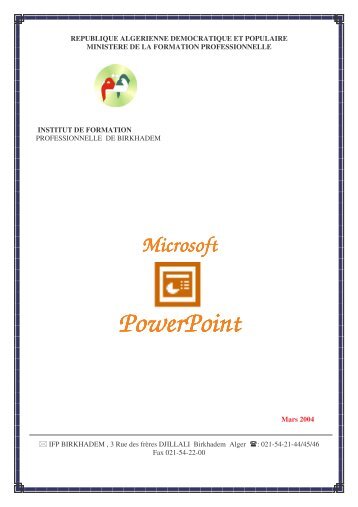 Microsoft Power Point pdf - IFEP de birkhadem Alger