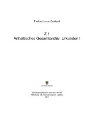 Z 1 Anhaltisches Gesamtarchiv. Urkunden I - Online-Recherche ...