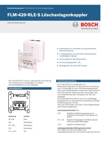 FLM-420-RLE-S Löschanlagenkoppler - Bosch Security Systems