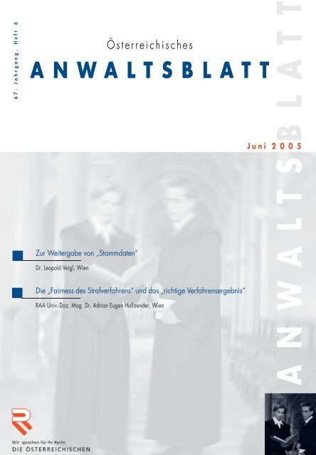 Anwaltsblatt 2005/06 - Österreichischer Rechtsanwaltskammertag