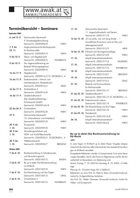 Anwaltsblatt 2005/06 - Österreichischer Rechtsanwaltskammertag