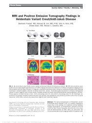 MRI and Positron Emission Tomography Findings in Heidenhain ...