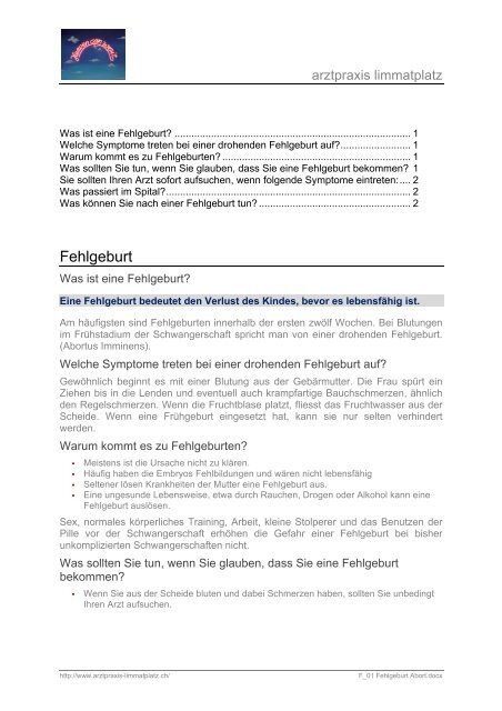 F 01 Fehlgeburt Abort Pdf