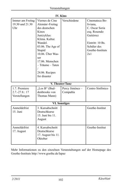 II - CCA Monatsblatt