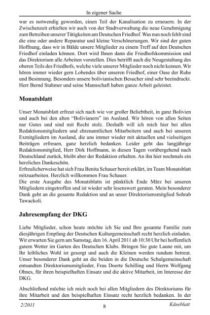 II - CCA Monatsblatt