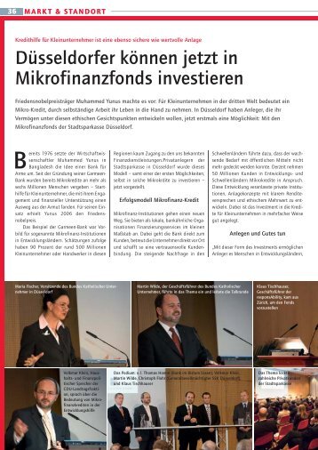 Düsseldorfer können jetzt in Mikrofinanzfonds investieren