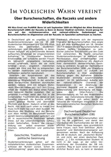 Im völkischen Wahn vereint - ANTIFA Bonn/Rhein-Sieg - Blogsport